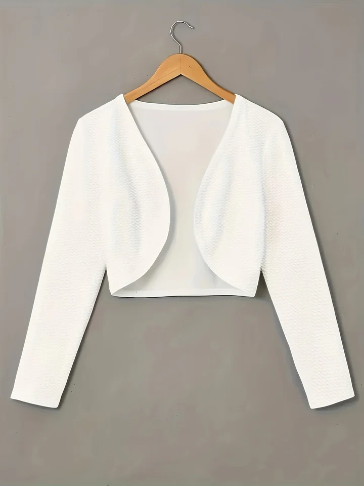 Women's Lightweight Long Sleeve Cropped Bolero Shrug Open Front Knit Cardigan for Wedding Party Daily Wear