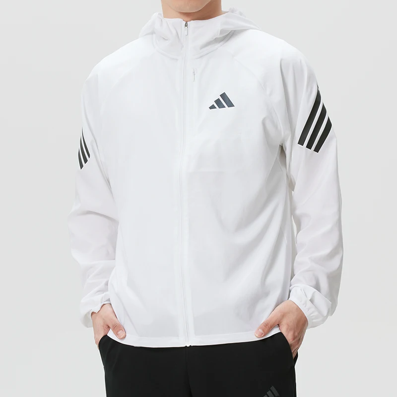 Adidas Men's Sportswear Woven Hooded Jacket Running Fitness Training Windproof Casual Jacket Kq8061