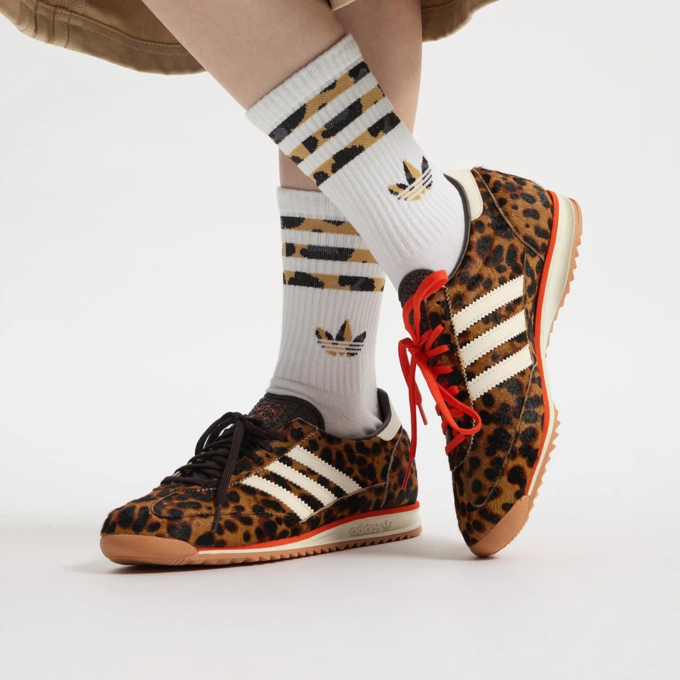 Adidas genuine clover women's leopard print durable and fashionable sports shoes JI0189