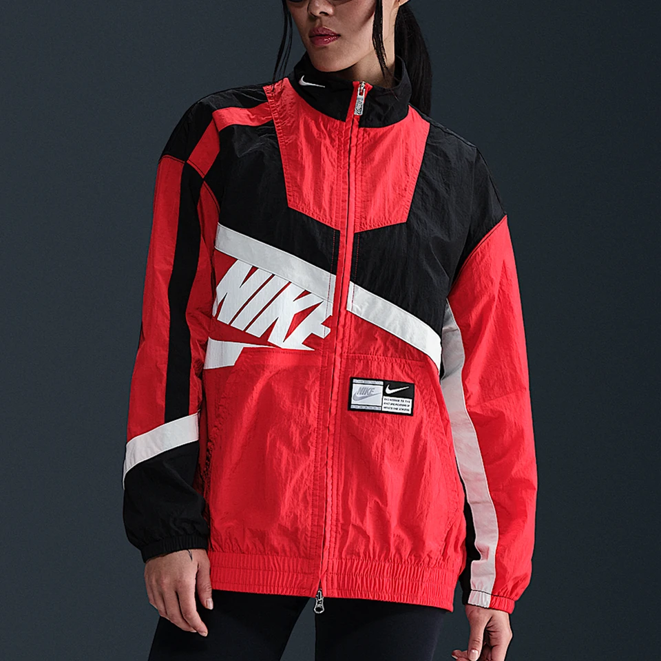 Nike Authentic New Womens Woven Sports Training Stand Collar Jacket HJ0177-657