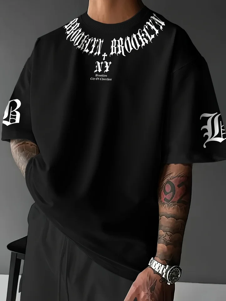 New Summer 2025 casual simple fashionable comfortable breathable and soft 3D letter printed men's T-shirt