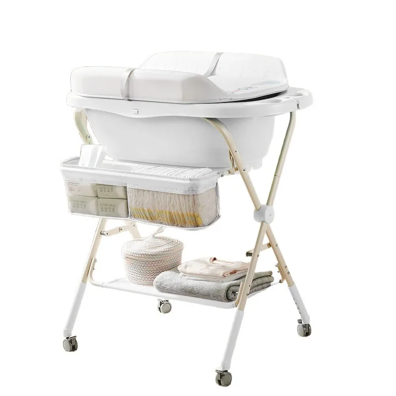 Baby care table, diaper change and bath 2-in-1 baby multi-function foldable multi-function massage touch table