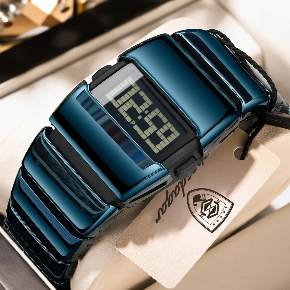 POEDAGAR Top Original LED Men Watch Waterproof Week Calendar Alarm Man Wristwatch Sport Stainless Steel Electronic Men's Watches