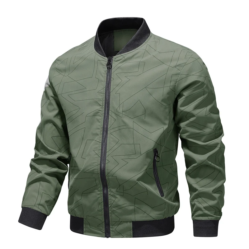 2025 Spring and Autumn New Baseball Collar Short Loose Solid Color Jacket Men's Business Casual Thin Coat Trend Size M-5XL