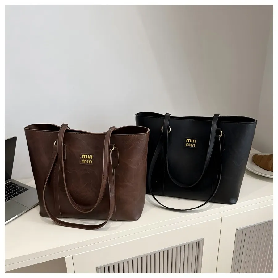 New high-end fashionable retro large capacity bag - niche, versatile, luxurious, commuting bag, handbag, tote bag, large bag