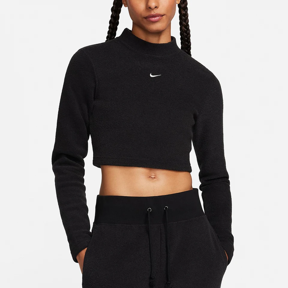 Nike Authentic Phoenix Plush Women's Short Sleeve Longline Fashion Sweatshirt FN3620-010