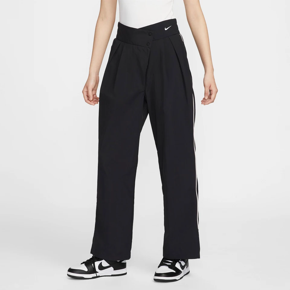 Nike Official Genuine Classic Women's Asymmetric Waist Woven Sports Pants FV7542-010