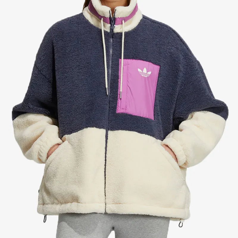 Adidas Official Genuine Three Stripes Women's Faux Shearling Sport Jacket HR3455