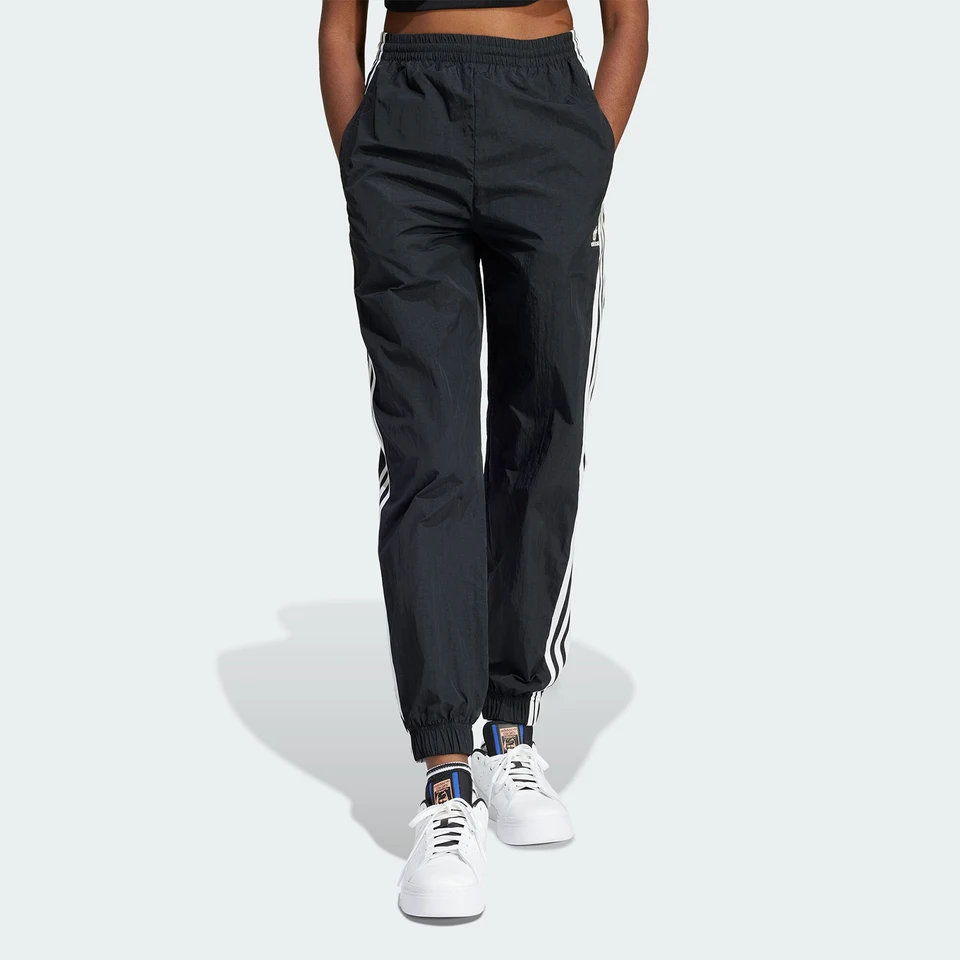 Adidas Official Three Stripes Women's Woven Cuffed Loose Fit Sweatpants IU2530