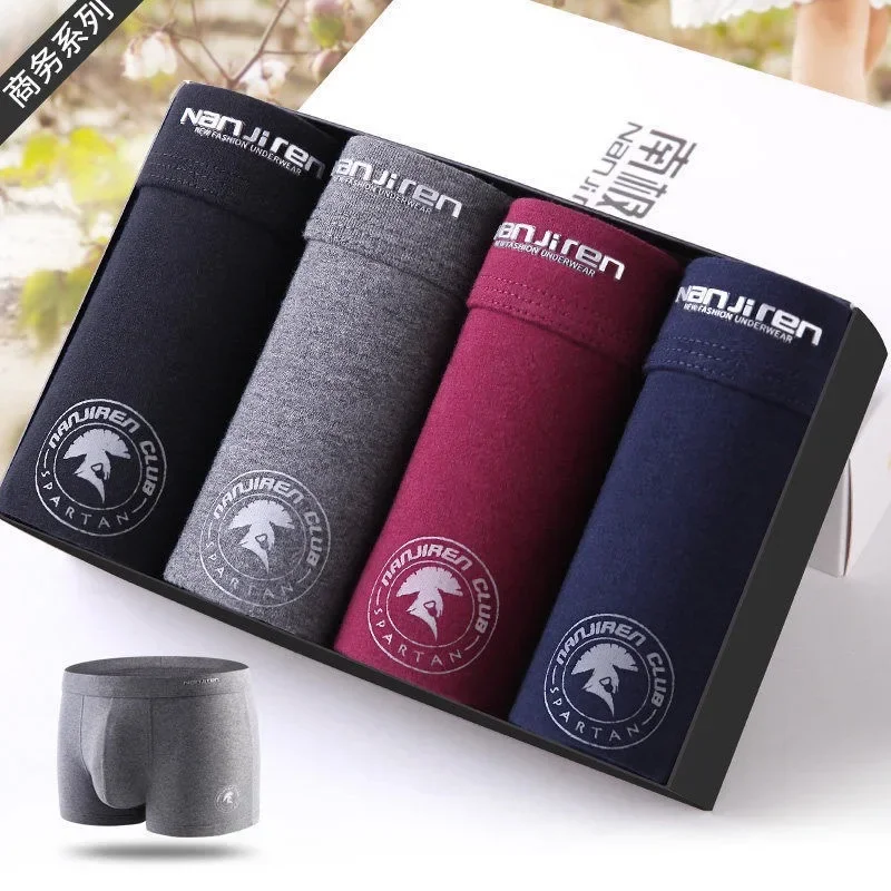 4 Pack Men's Plus Size Boxer Shorts 100% Cotton Anti-Chafe Underwear  Big & Tall Breathable Loose Fit Elastic Waistband Boxers