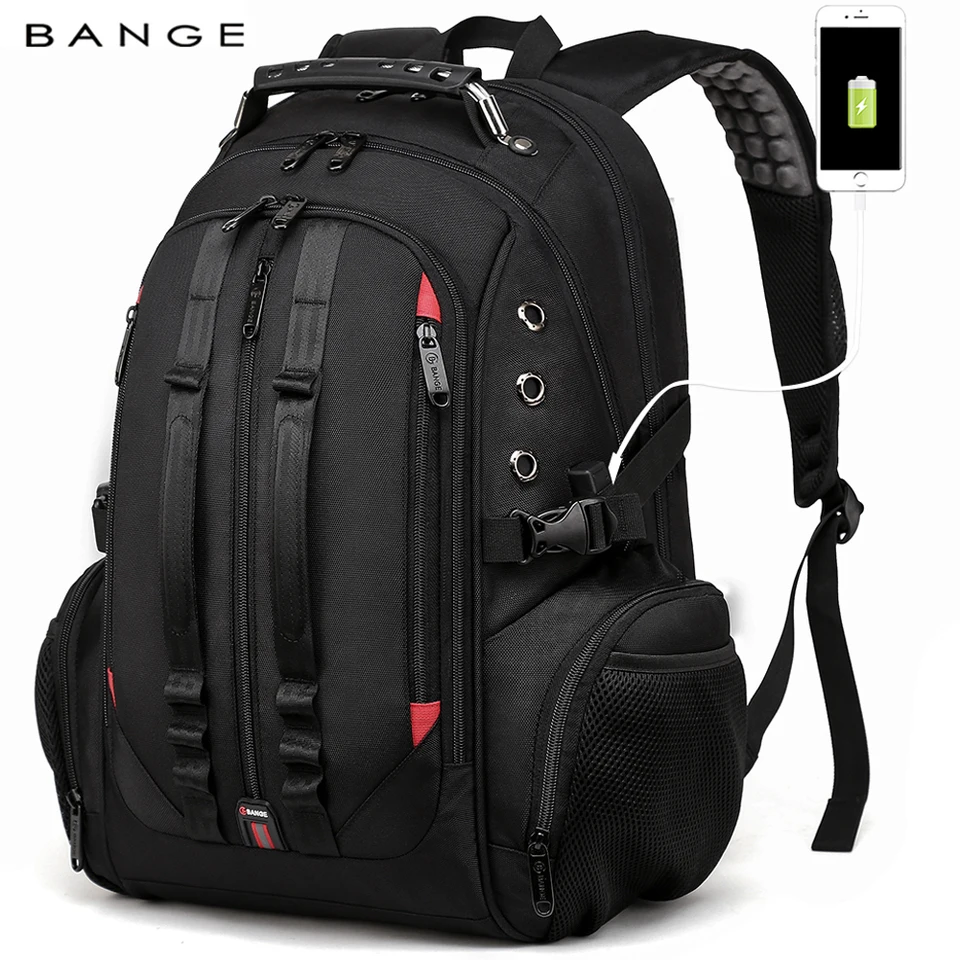 BANGE Large Multi-Function 40L Laptop Backpack 17 Inch Durable Travel Backpack School Bag For Teenagers with USB Recharging Port
