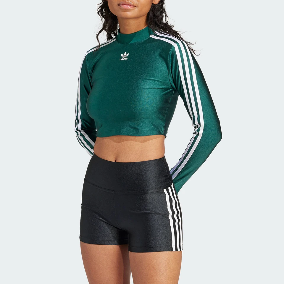 Adidas Official Genuine Originals Women's Retro Fashion Short Sleeve Long Sleeve T-shirt IR8136