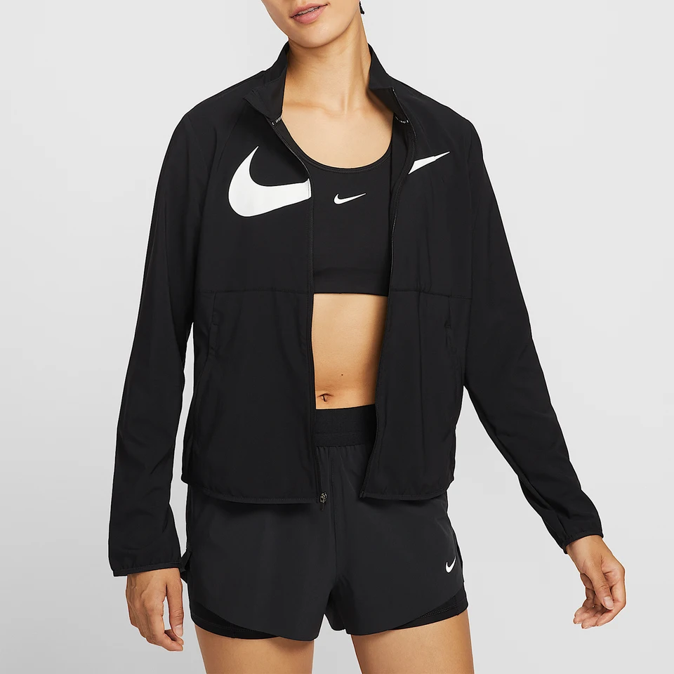 Nike genuine Dri FIT women's lightweight woven stand up collar running jacket HV2648-010
