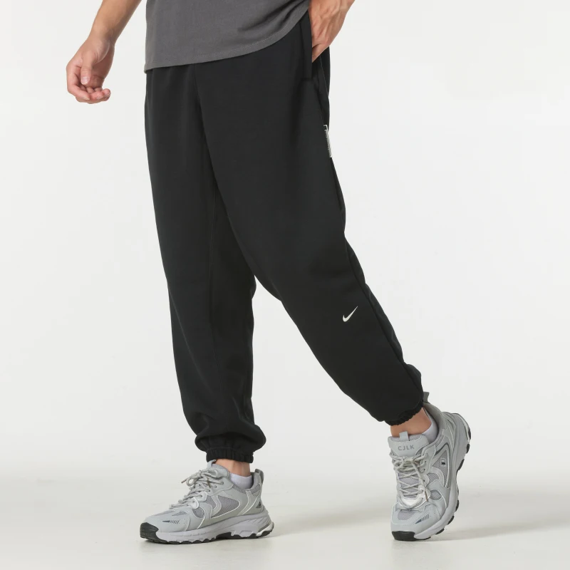 Nike Men's Sports Pants Running Fitness Long Pants Black Knit Jogger Pants Quick-Dry Casual Sweatpants Fz0225-010