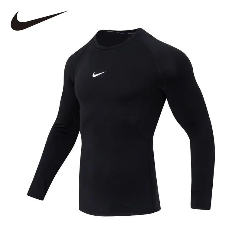 Nike Men's New Black Quick-Dry Sports Fitness Compression Long Sleeve Training Top FB7920-010