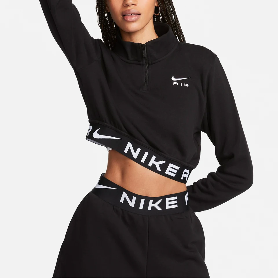 Nike genuine new women's loose short half zipper sweatshirt FB8068-010