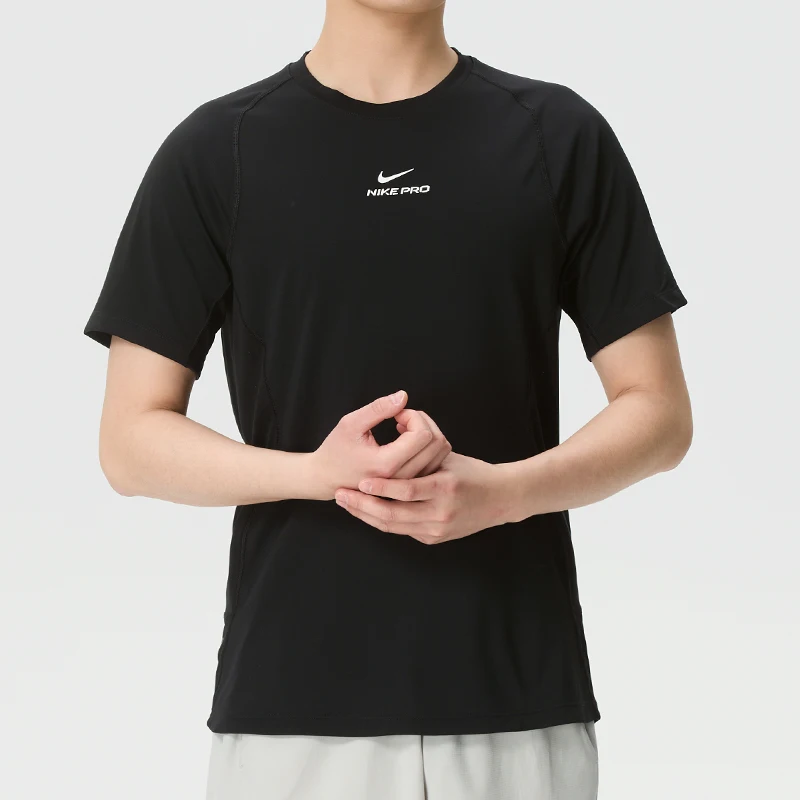 Nike T-Shirt Men's Sports Running Training Short-Sleeved Breathable Quick-Drying Fitness Wear Round Neck Top Hv0410-010