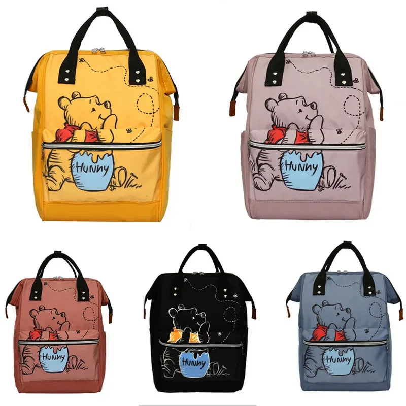 DY2025Disney New Mommy Bag Fashion Cartoon Print Large Capacity Mommy Bag Mother and Baby Bag Waterproof Bottle Diaper BackpackD