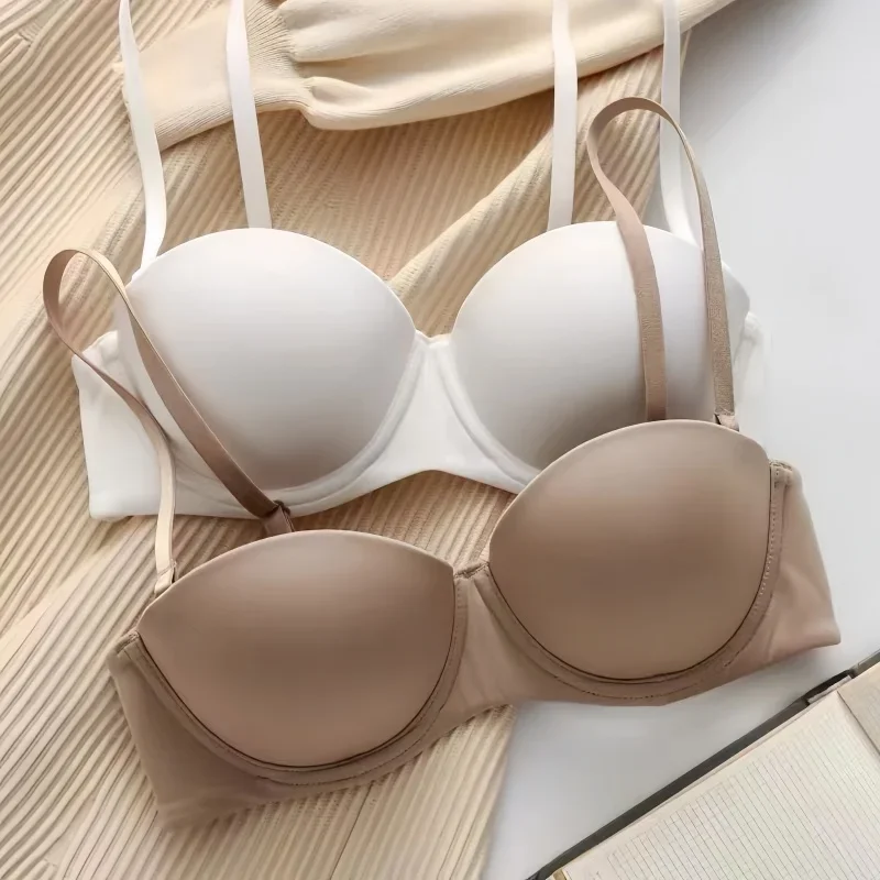 Seamless Push-Up Bras For Women 1/2 Cup Padded Solid Color Bra Non-wire Brassiere Comfort Fixed Cup Underwear Sexy Lingerie S-XL