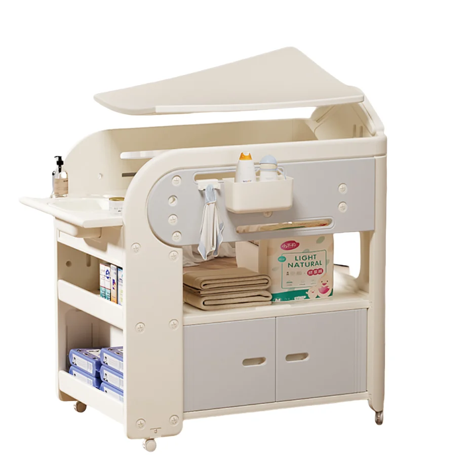 Storage Basket Nursing Diaper Table Multipurpose Baby Diaper Changing Table Foldable Baby Changing Table With Bath