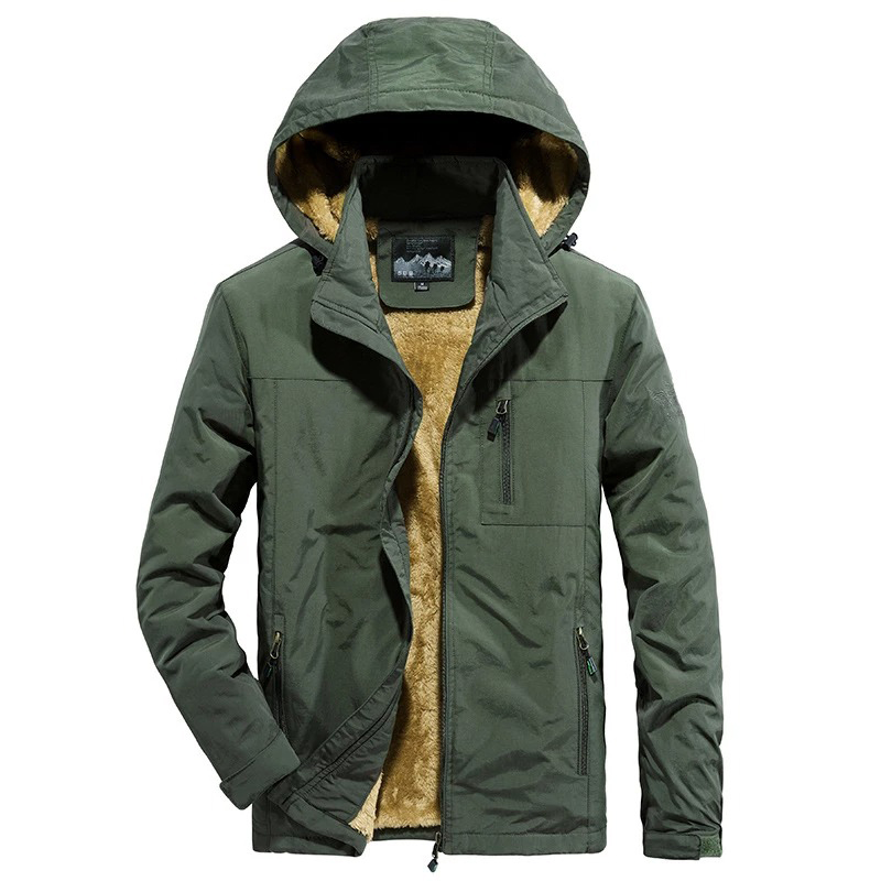 Men's Casual 2022 Winter Jacket Men's Fleece And Thick Youth Outdoor Waterproof Windbreaker Quick Dry Coat Men's Hooded Menswear